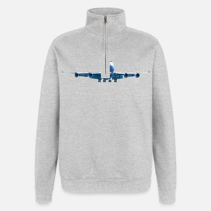 Réf. B747 - Sweat à zip 1/4 - gris chiné