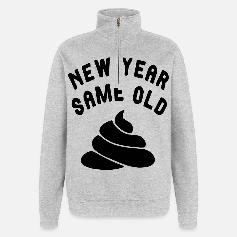 Jedes Silvester ist es dasselbe... # - Quarter-Zip-Sweatshirt - Grau meliert