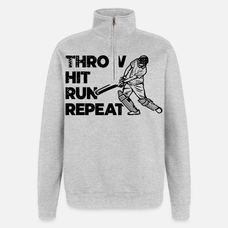 Cricket Techniques - Sweat à zip 1/4 - gris chiné