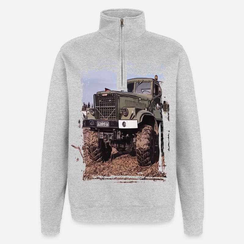 KRAZ LKW - Quarter-Zip-Sweatshirt - Grau meliert