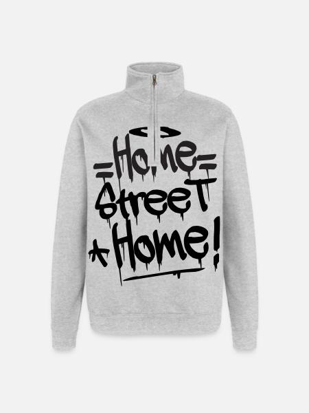 Home Street Home - Quarter-Zip-Sweatshirt - Grau meliert