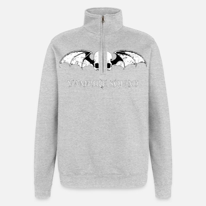 Vampire Squad White - Sweat à zip 1/4 - gris chiné