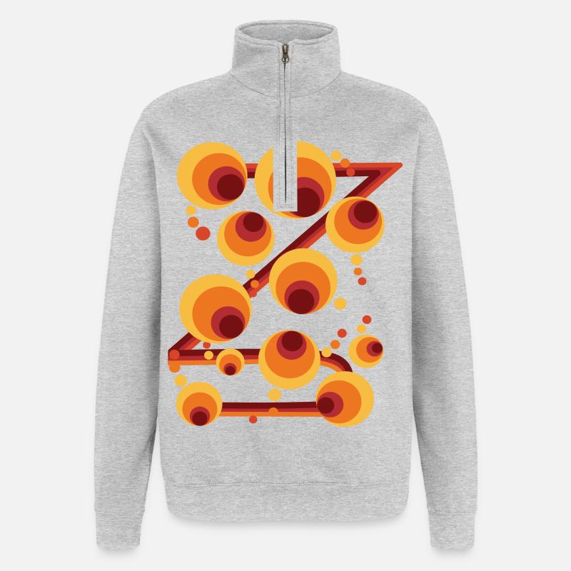 Abstract Polka Dot Circle Pattern - Quarter-Zip Sweatshirt - heather grey