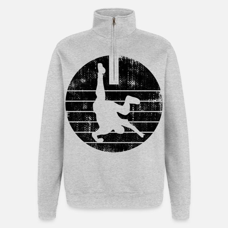 Breakdancer - Sweat à zip 1/4 - gris chiné