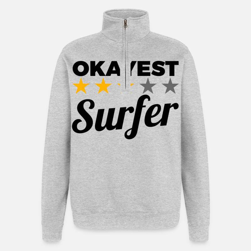 Average surfer - Quarter-Zip Sweatshirt - heather grey