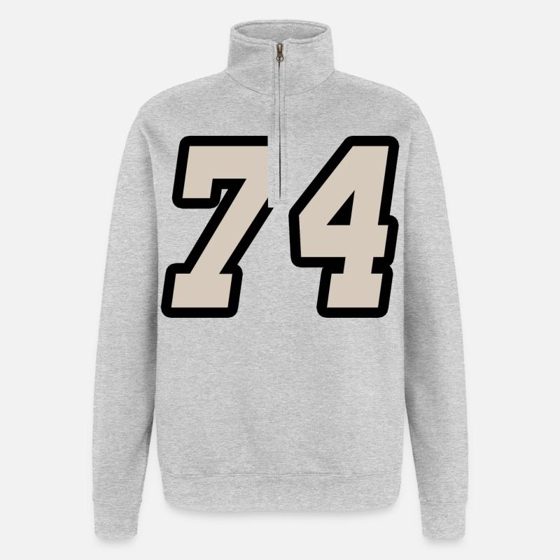 Nummer vierundsiebzig 74 - Quarter-Zip-Sweatshirt - Grau meliert