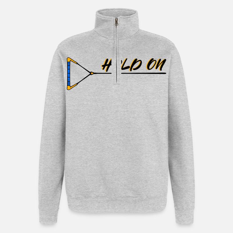 Wakesurf Wakeboard Déclaration Surf Kitesurfer - Sweat à zip 1/4 - gris chiné