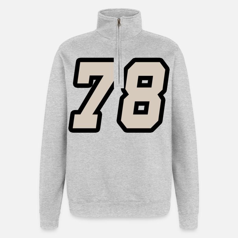 Nummer achtundsiebzig 78 - Quarter-Zip-Sweatshirt - Grau meliert