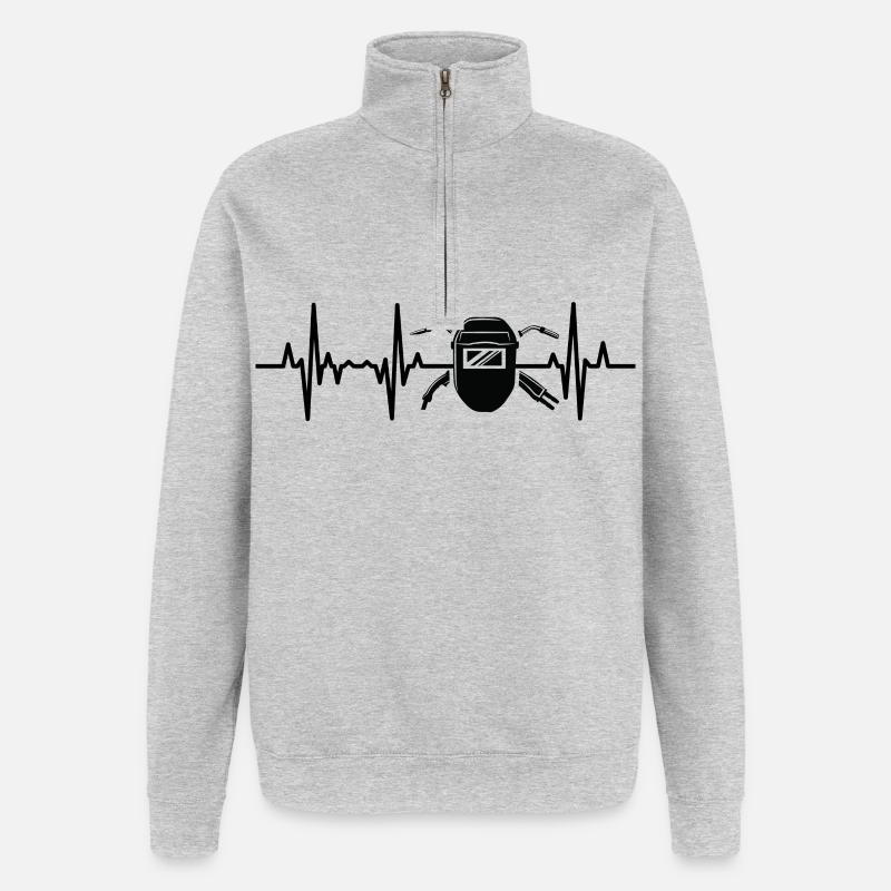 Welding machine ECG - Quarter-Zip Sweatshirt - heather grey