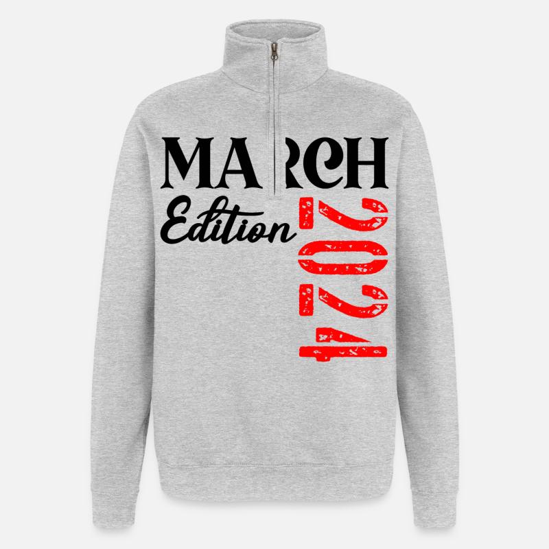 3e anniversaire mars 2024 - Bébé - Sweat à zip 1/4 - gris chiné