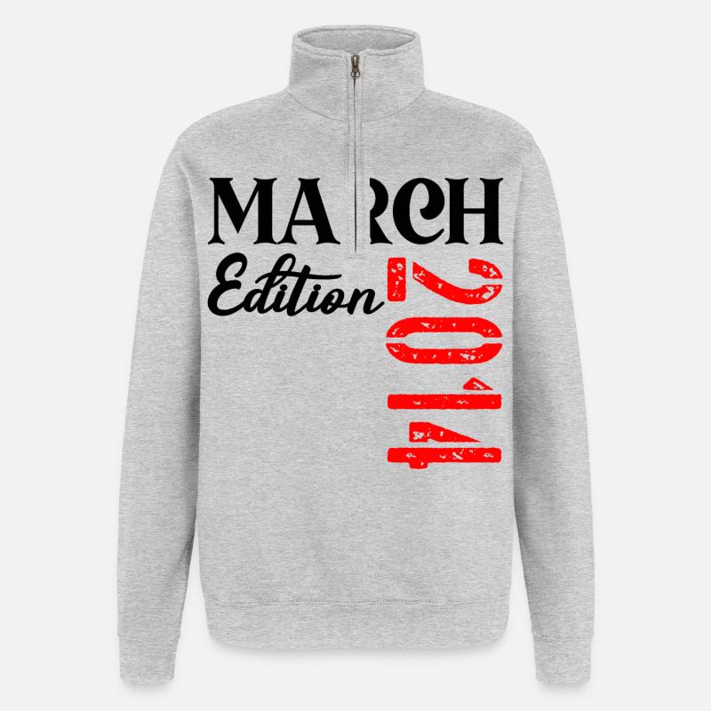 Anniversaire Mars 2014 - 11e anniversaire - Sweat à zip 1/4 - gris chiné
