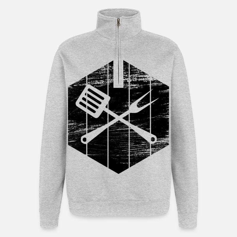 Cuisine - Sweat à zip 1/4 - gris chiné