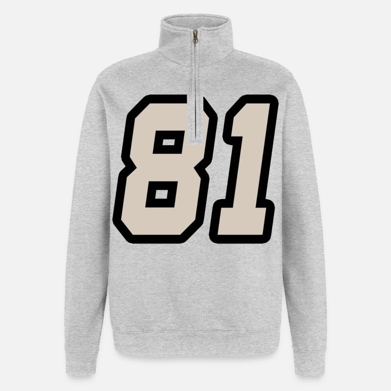 Nummer einundachtzig 81 - Quarter-Zip-Sweatshirt - Grau meliert