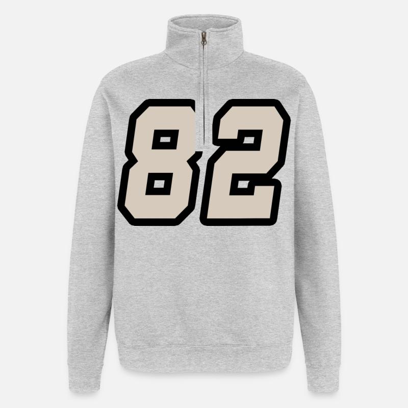 Nummer zweiundachtzig 82 - Quarter-Zip-Sweatshirt - Grau meliert
