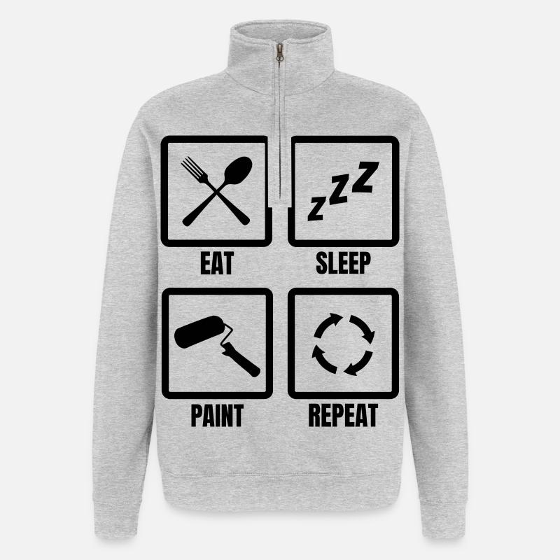 Maler Motivation - Quarter-Zip-Sweatshirt - Grau meliert