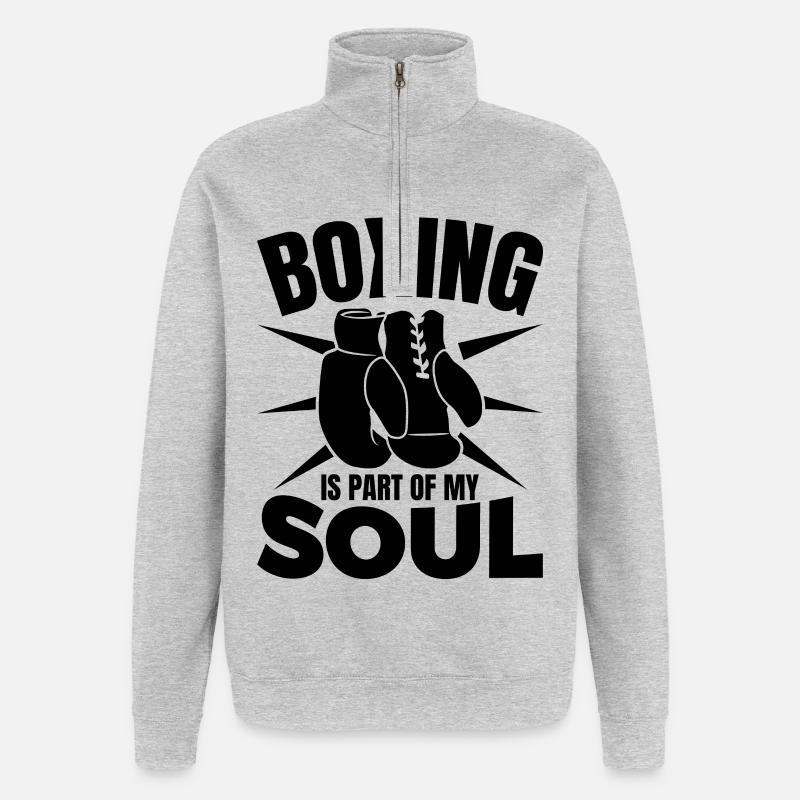 Motivation des boxeurs - Sweat à zip 1/4 - gris chiné