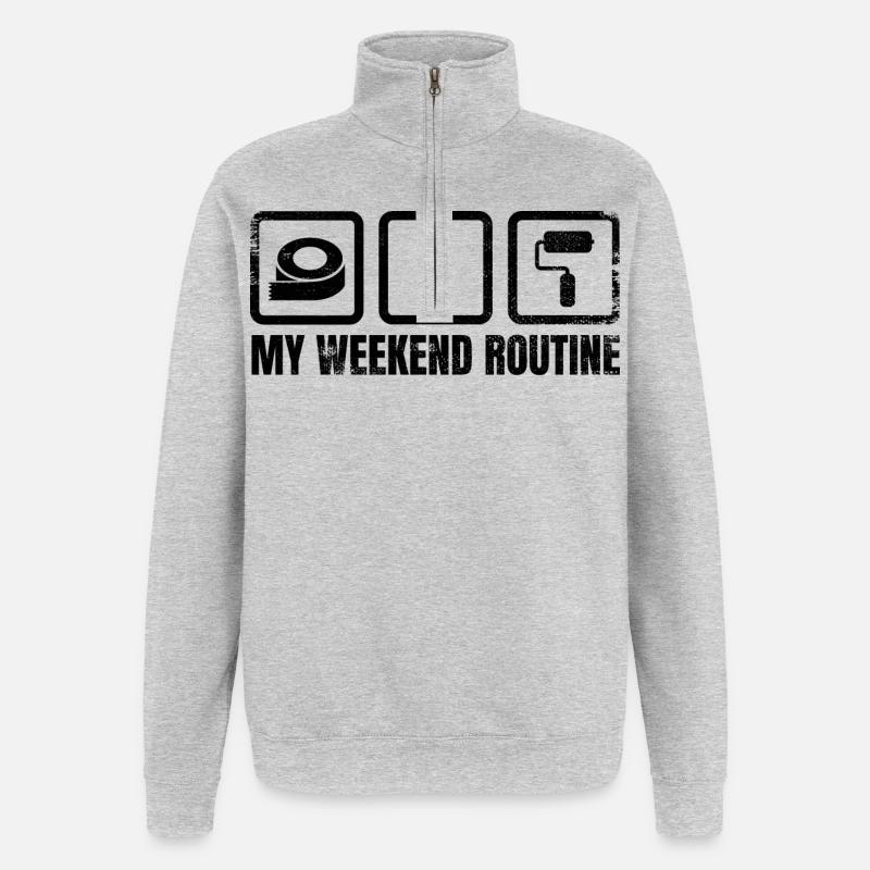 Painter Weekend Routine - Quarter-Zip Sweatshirt - heather grey