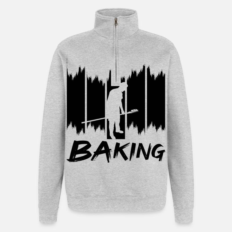 Cuire - Sweat à zip 1/4 - gris chiné