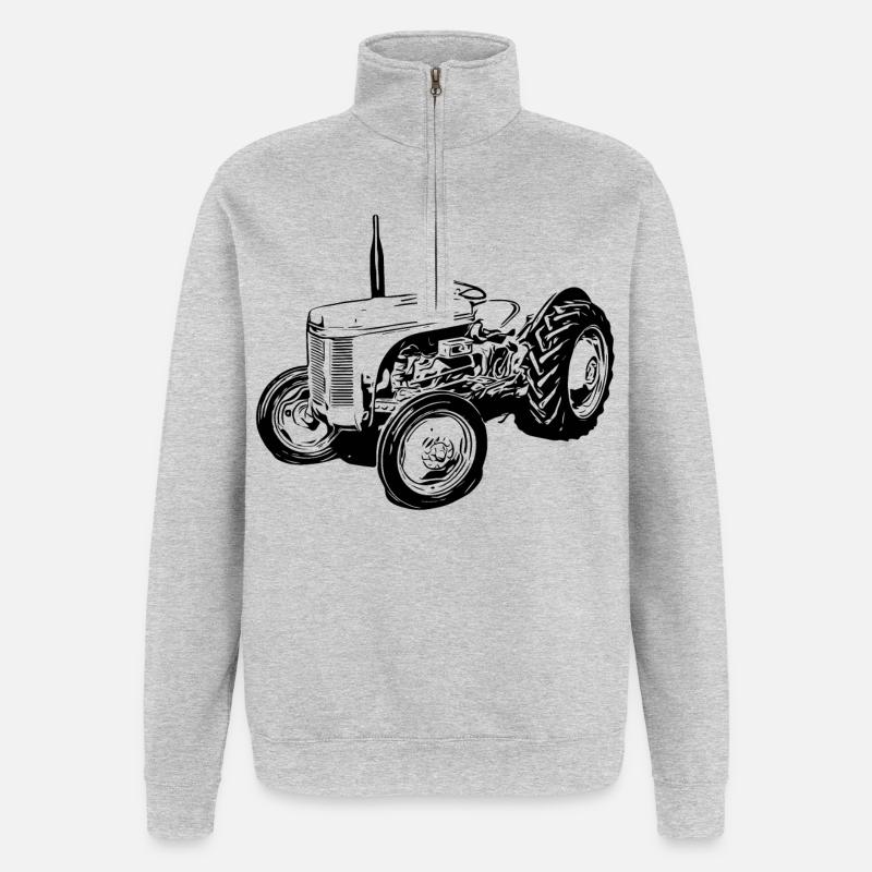 Stéphanie - Sweat à zip 1/4 - gris chiné
