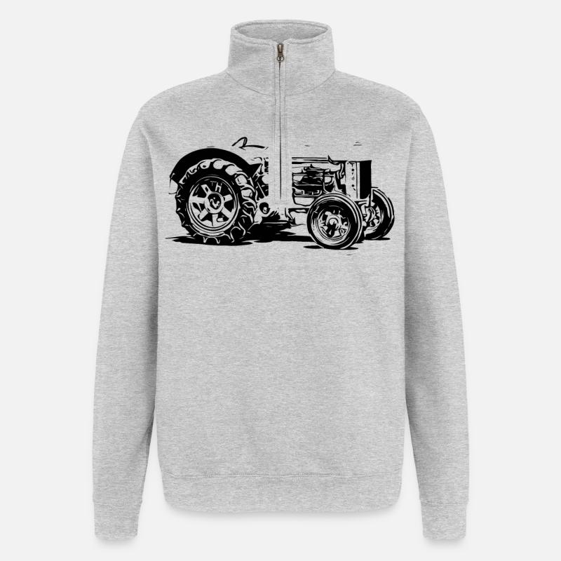Alter Model F Traktor - Quarter-Zip-Sweatshirt - Grau meliert