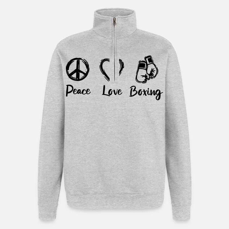 Boxer Liebe - Quarter-Zip-Sweatshirt - Grau meliert
