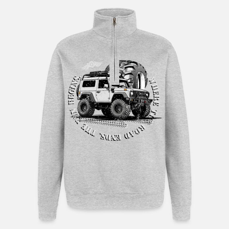 Off-Road Driver - Quarter-Zip Sweatshirt - heather grey
