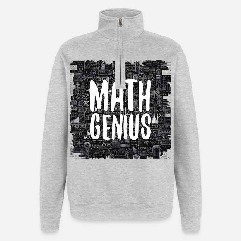 Math Genius Math Genius Math cadeau - Sweat à zip 1/4 - gris chiné
