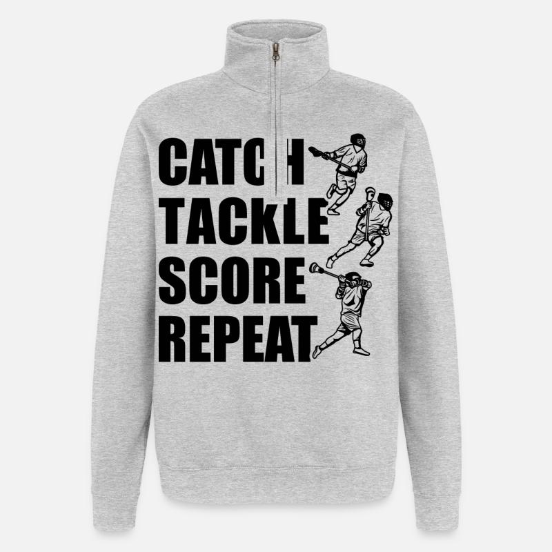 Attraper, plaquer, pointer, répéter - Sweat à zip 1/4 - gris chiné