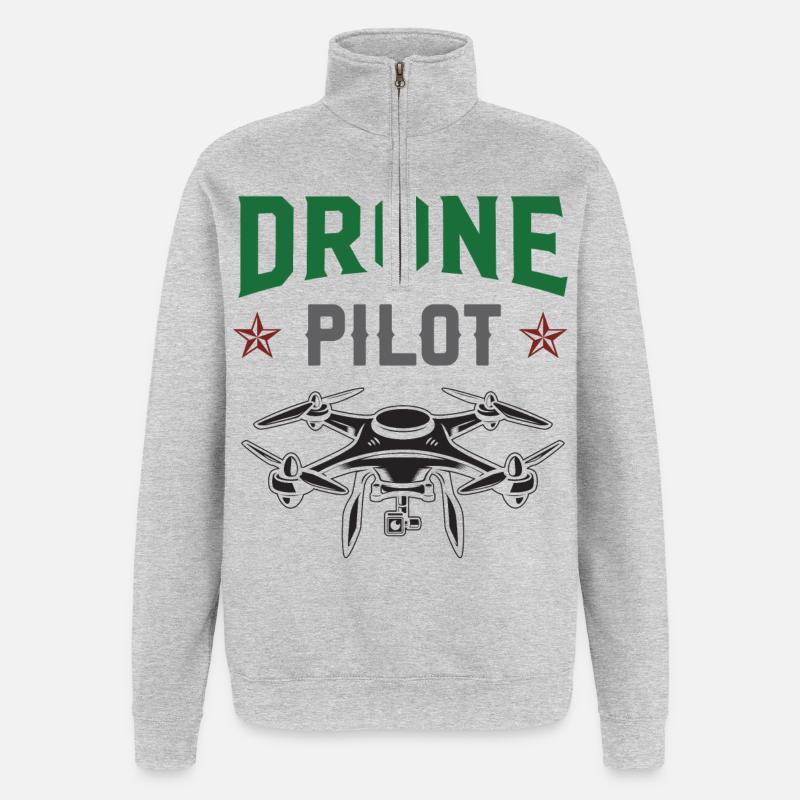 Drone Pilot - Quarter-Zip Sweatshirt - heather grey