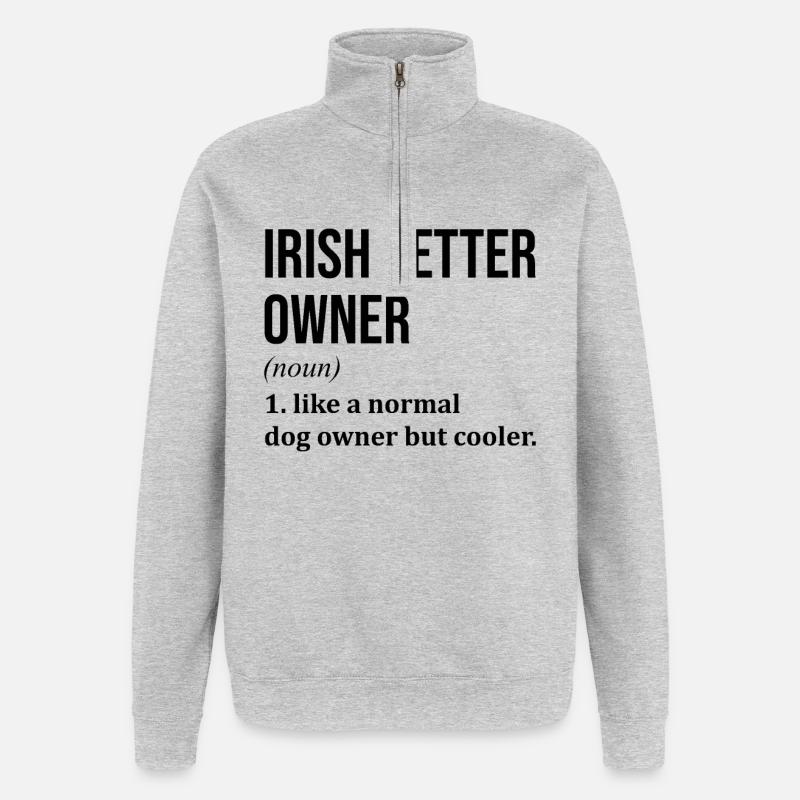 Irischer Setter - Quarter-Zip-Sweatshirt - Grau meliert
