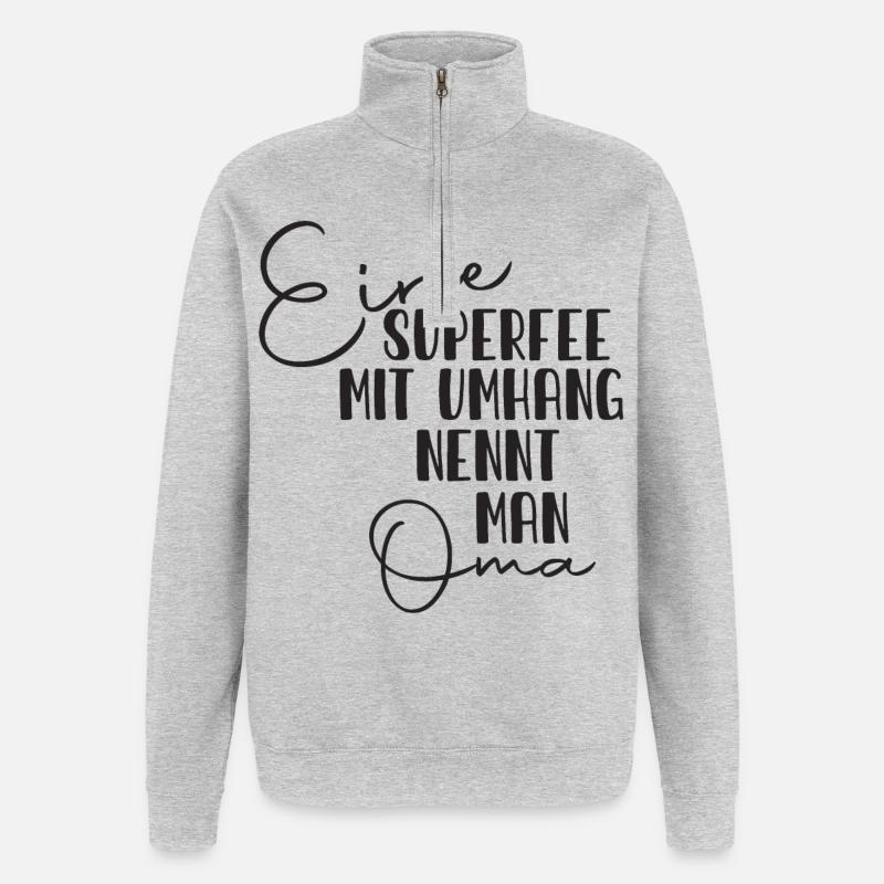 Déclaration de Granny Superfee - Sweat à zip 1/4 - gris chiné