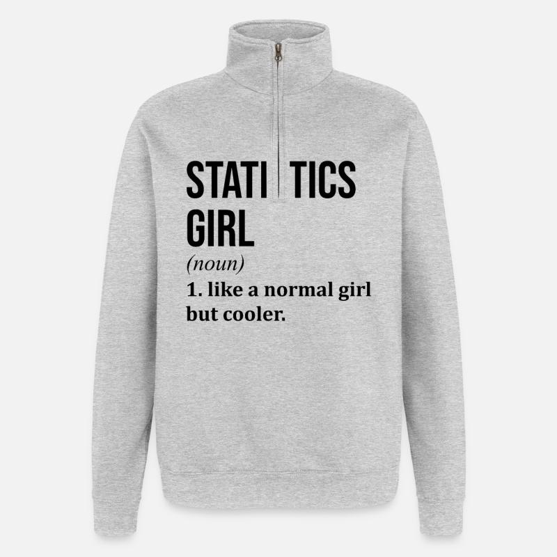 Statistik - Quarter-Zip-Sweatshirt - Grau meliert
