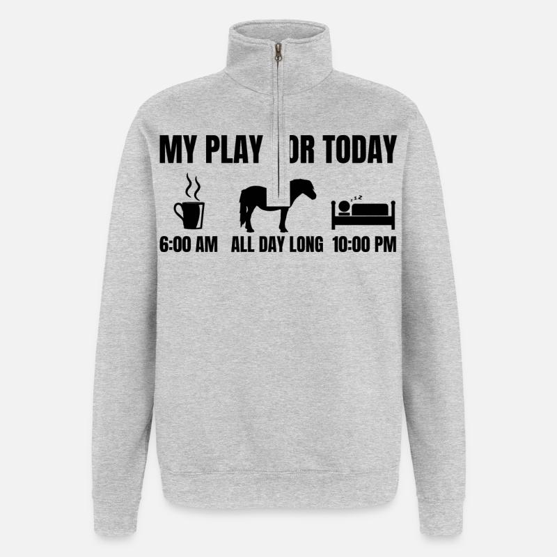 Mon plan pour aujourd’hui - Sweat à zip 1/4 - gris chiné