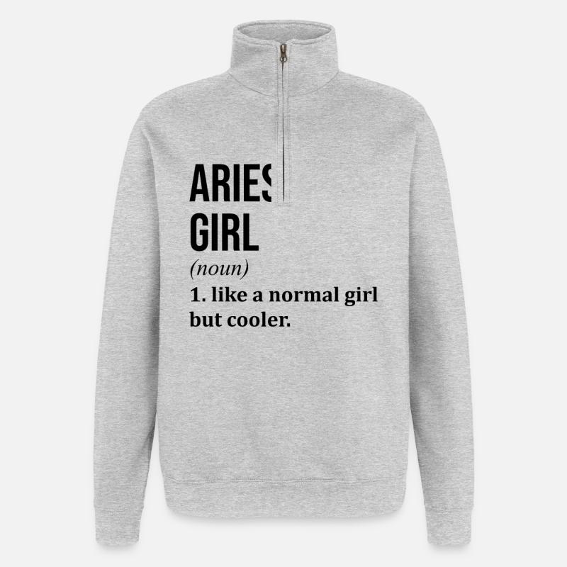 Widder - Quarter-Zip-Sweatshirt - Grau meliert