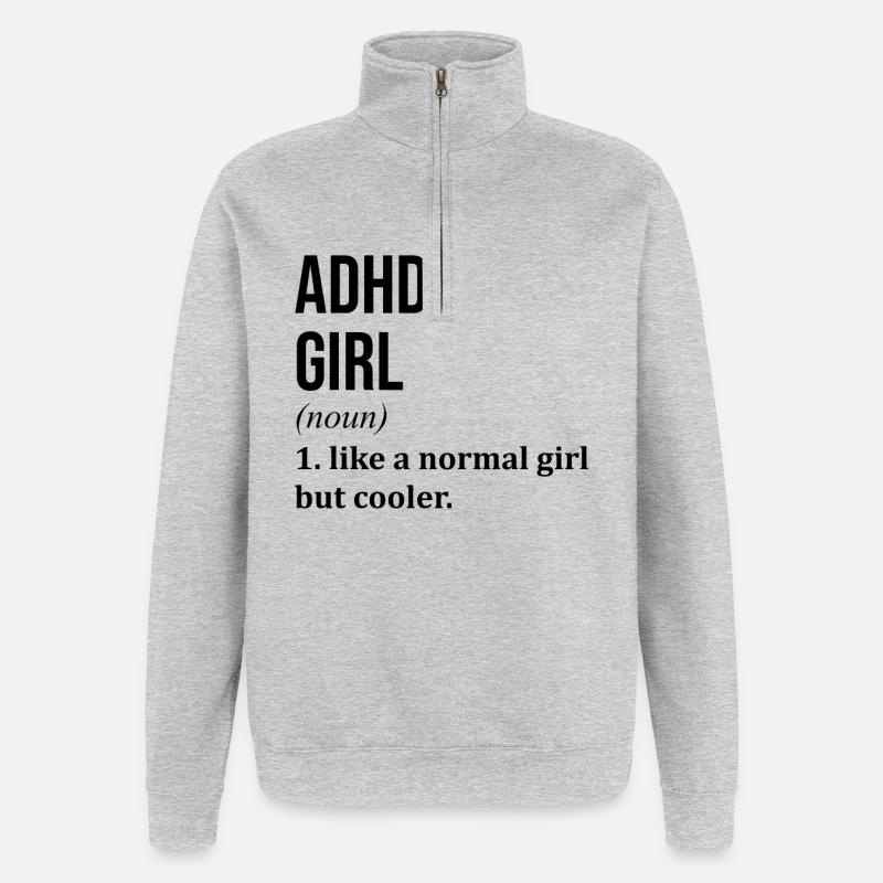 ADHD - Quarter-Zip Sweatshirt - heather grey