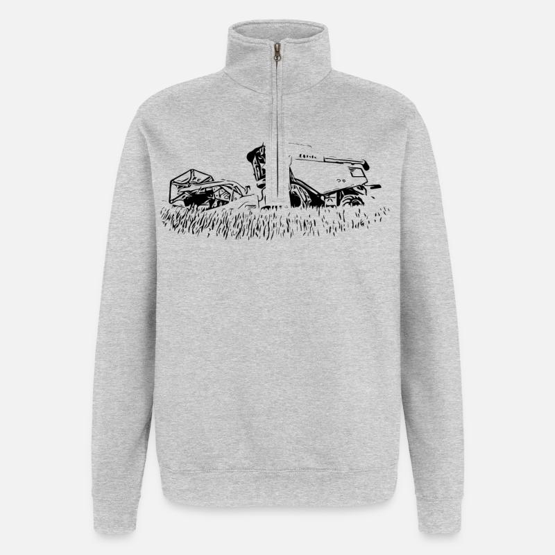 Moissonneuse-batteuse 600 - Sweat à zip 1/4 - gris chiné