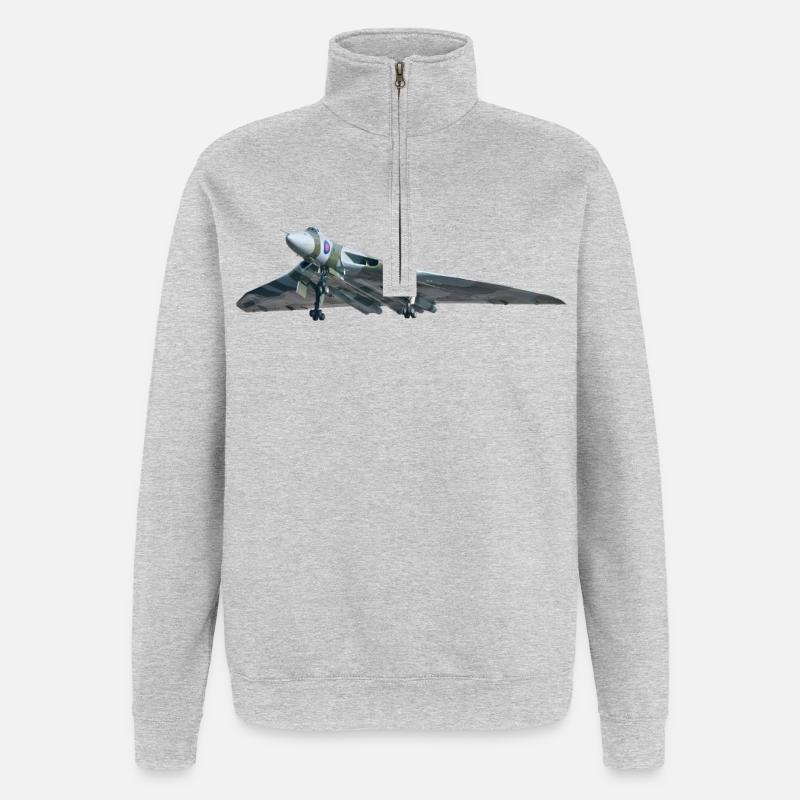 Vulcain - Sweat à zip 1/4 - gris chiné