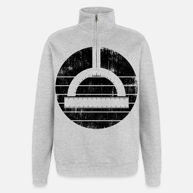 Protractor Ruler - Quarter-Zip Sweatshirt - heather grey