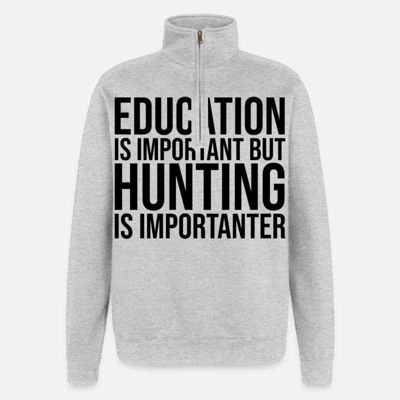 Jagd - Quarter-Zip-Sweatshirt - Grau meliert