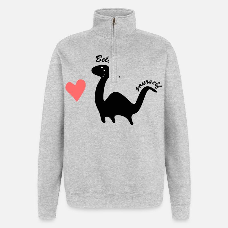 Croyez en vous-même - Sweat à zip 1/4 - gris chiné