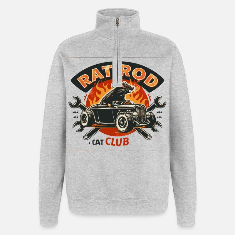 Ratsking Ratlook Shirt – Rustic Custom Style - Quarter-Zip Sweatshirt - heather grey
