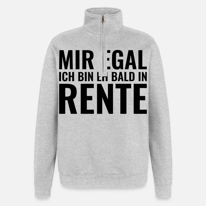 Rente - Quarter-Zip-Sweatshirt - Grau meliert