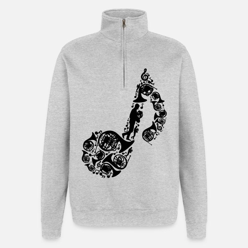 Waldhorn - Quarter-Zip-Sweatshirt - Grau meliert