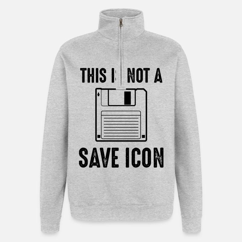 Computerwitz - Quarter-Zip-Sweatshirt - Grau meliert