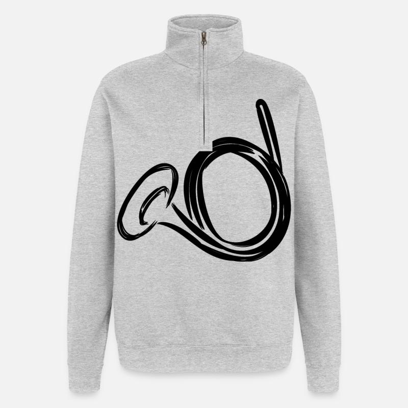 Waldhorn - Quarter-Zip-Sweatshirt - Grau meliert