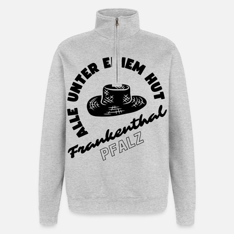Frankenthal Pfalz - Quarter-Zip-Sweatshirt - Grau meliert