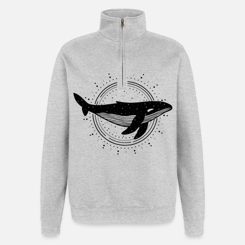 Wild Ocean - Sweat à zip 1/4 - gris chiné