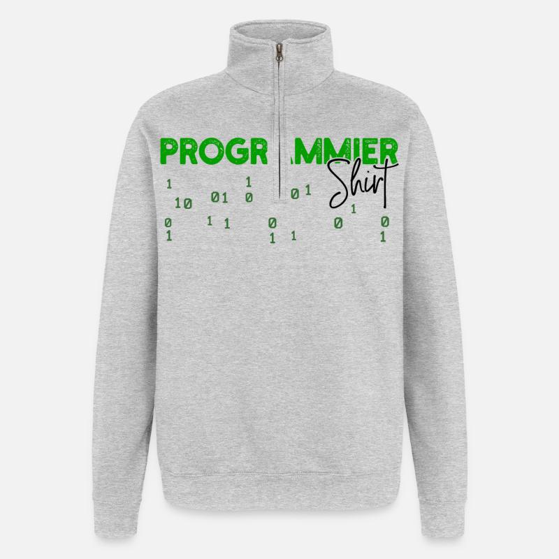 Programmierer Developer Code Statement Skripting - Quarter-Zip-Sweatshirt - Grau meliert