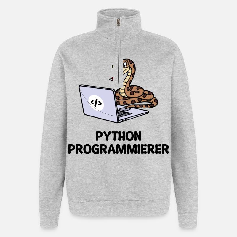Programmierer Computer Code Developer Statement - Quarter-Zip-Sweatshirt - Grau meliert