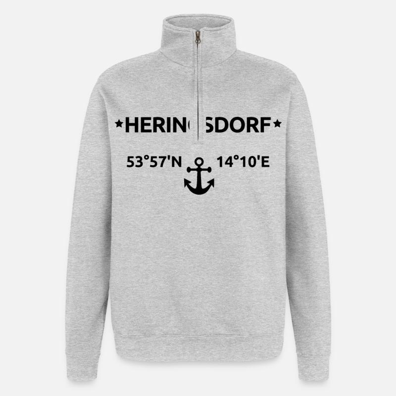 Heringsdorf Coordinates - Quarter-Zip Sweatshirt - heather grey